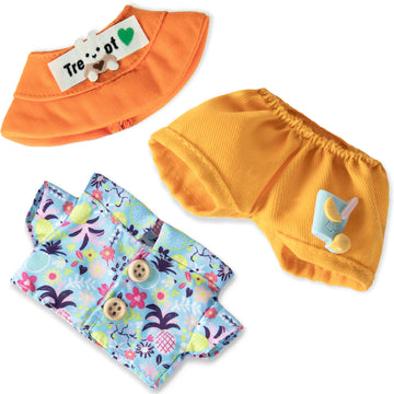 Clothes for 6.7in/17cm Doll  Set of 4 Cute Doll Accessories Includes Doll Hat+T-Shirt+Bib Pants+Shoes Set enhanced Fashion Outfit for Collectors Unique Gift (Style C2)