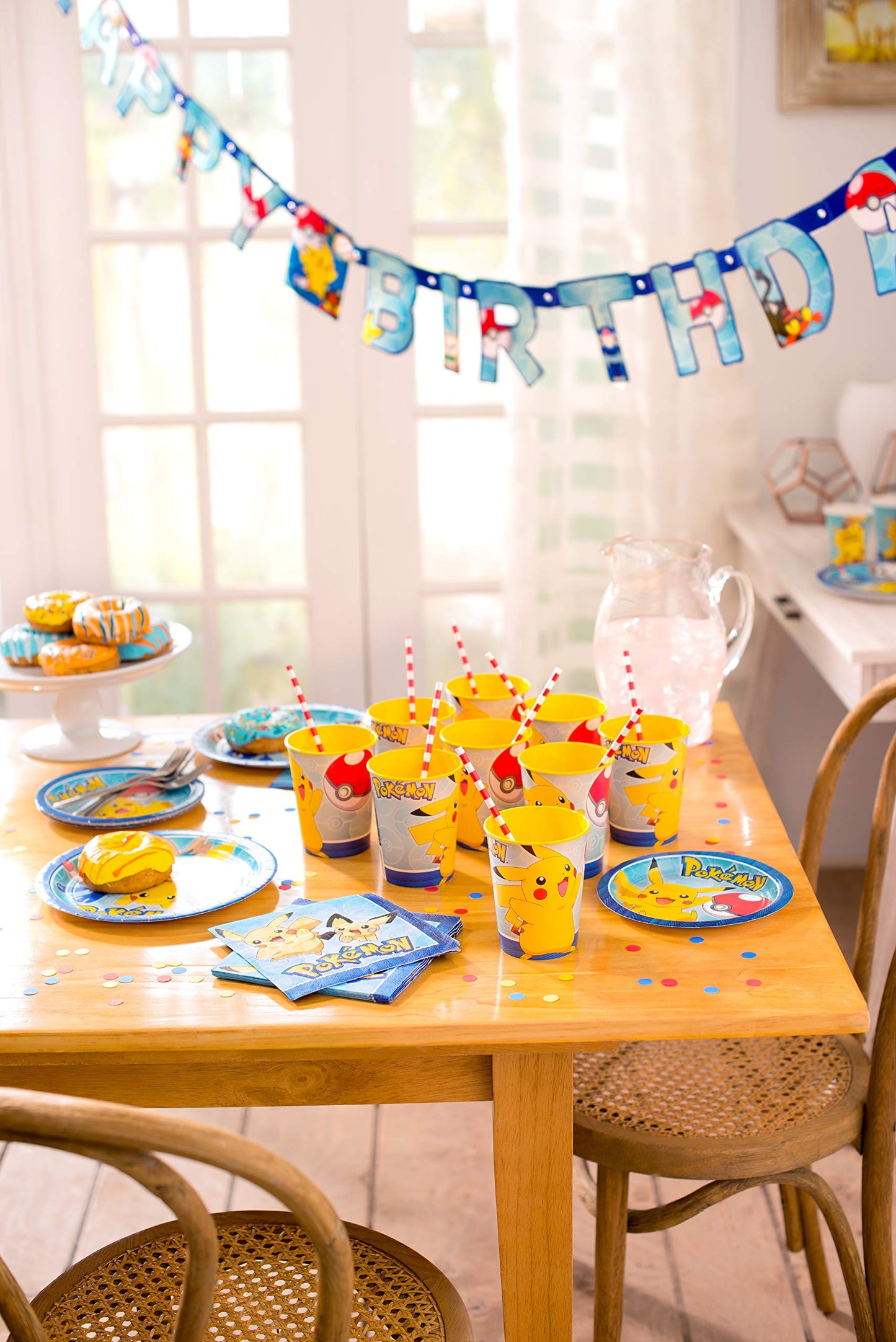 Pokemon Luncheon Napkins - 6.5 x 6.5 (Pack of 16) - Bold & Eco-Friendly Design - Perfect for Parties & Events