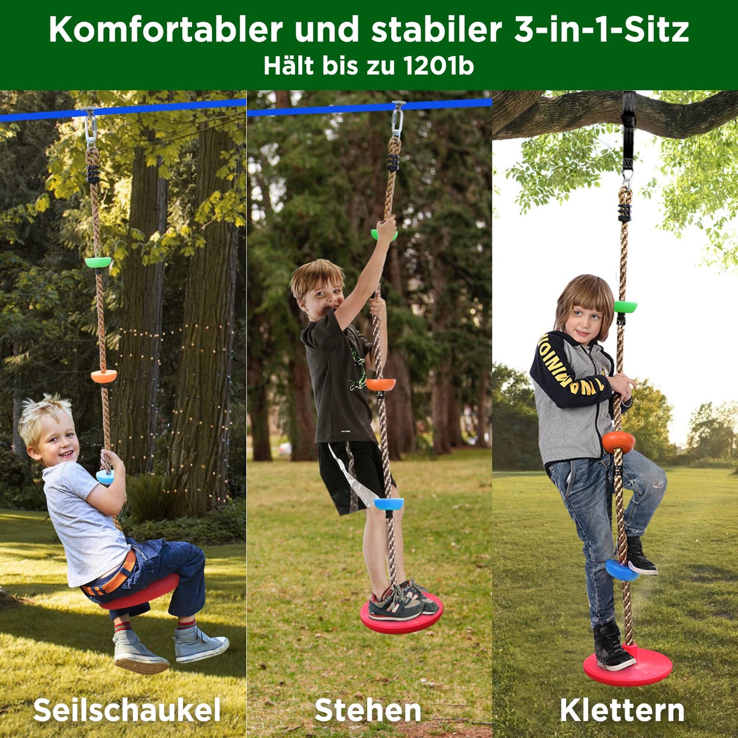 Dripex Ninja Warrior Obstacle Course For Kids - 60Ft Ninja Lines With Most Complete Accessories For Kids, Swing, Trapeze Swing, Ninja Wheel, Webbing Ladder Plus Climbing Rope Swing