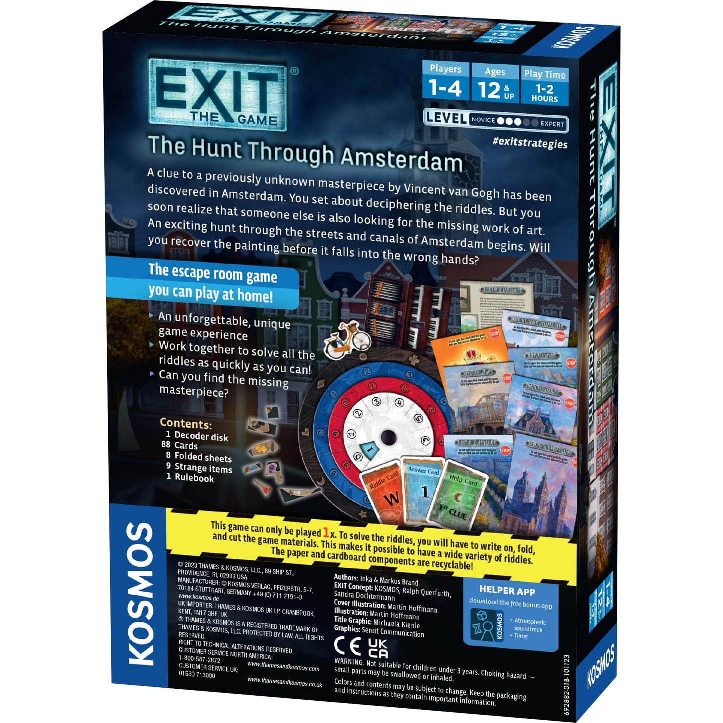Thames & Kosmos EXIT: The Game - The Hunt Through Amsterdam, Cardboard, Multicolor, Model 692882