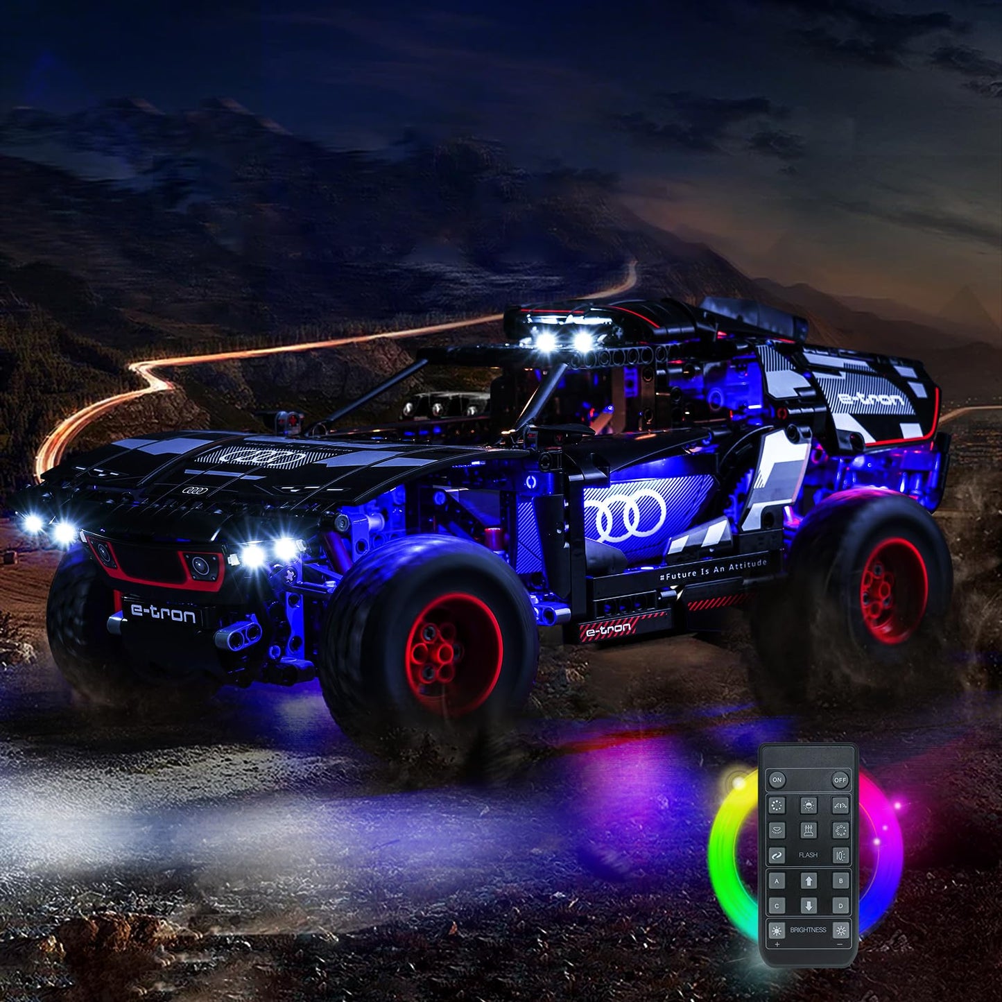 BrickBling LED Light Compatible with Lego Technic Audi RS Q e-tron 42160 Toy Car Building Set, Remote Control Version Lighting K