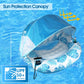 COOLCOOLDEE Inflatable Pool Chair Float with Shade, XL, Blue, Heavy Duty, Model CCD03, Cup Holder & Backrest for Pool, Lake, Beach