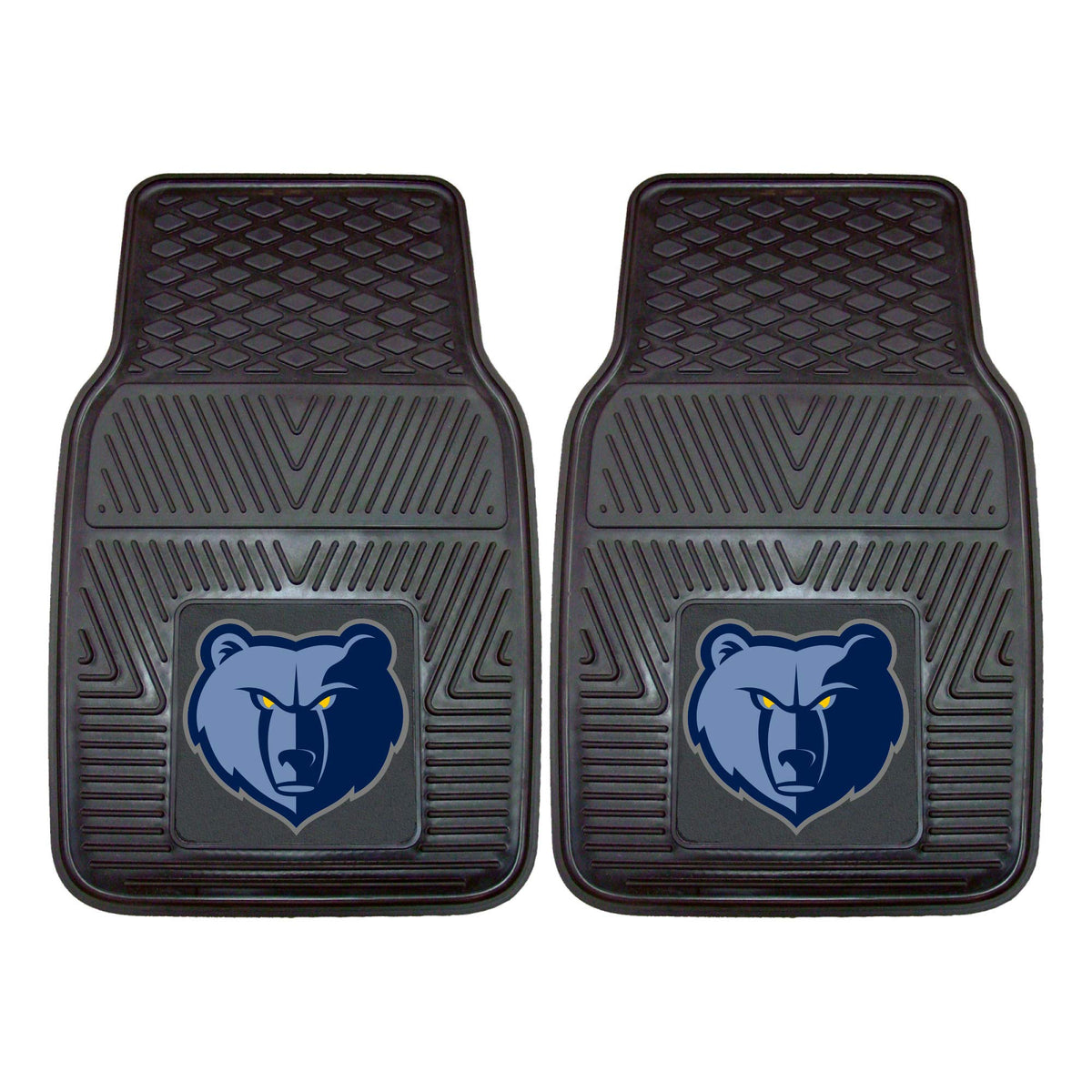 FANMATS 9310 Memphis Grizzlies 2-Piece Heavy Duty Vinyl Car Mat Set, Front Row Floor Mats, All Weather Protection, Universal Fit