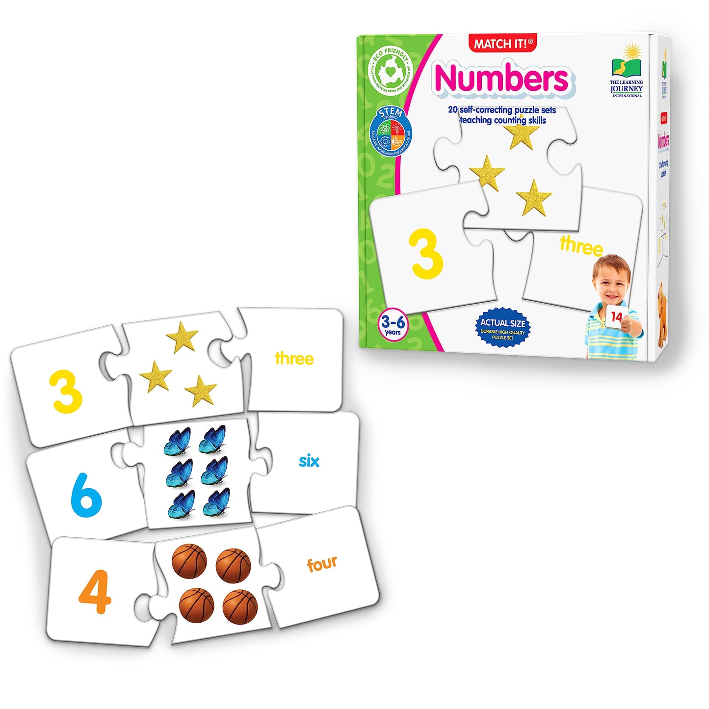 The Learning Journey Match It! Numbers Puzzles - Self-Correcting, Cardboard, Multicolor, Model 116432