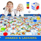 Big Snake and Ladder Board Game for Kids Adults - Indoor Outdoor Floor Game Set with 5.8 ft Playing Mat, Inflatable Dice, Pieces
