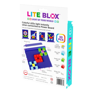 E-Blox Lite Blox Stem Builder Kit (30 Pieces), Colorful Led Lights, Building Blocks Toy Set, Great Science Project For Kids, Bir