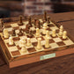 Merchant Ambassador: Kasparov International Master Chess Set, Strategy Game, Wooden Folding Chess Board With Magnetic Closure, Gold Finished Kasparov Nameplate