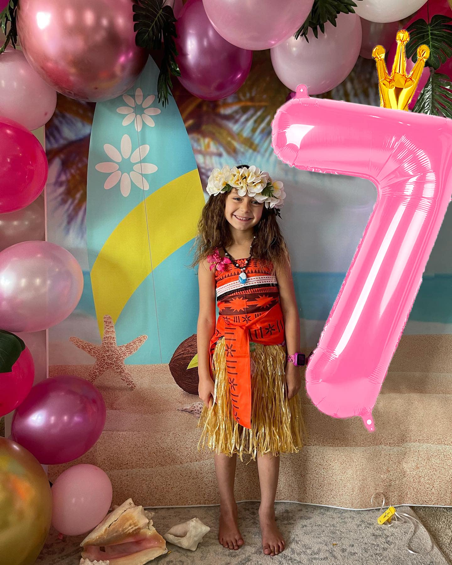 40 Inch Number Balloon 7, Pink Seven Birthday Decorations, 7Th Balloon Number, Pastel Party Decorations, 7 70 Year Old Balloon