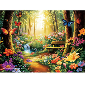 500 Piece Jigsaw Puzzle for mature-themeds  Forest Butterfly Jigsaw Puzzle 500 Piece Forest Jigsaw Puzzles for mature-themed Butterfly Puzzles for mature-themeds - Challenging Family Activity Gift 20.5 x 15 Inch