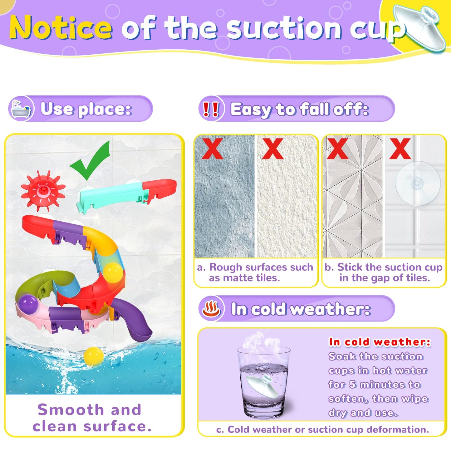 Fajiabao Toddler Bath Toys For Kids Ages 1-3 2-4 Bathtub Toys Diy Slippery Slide Track Fun Baby Shower Toys Birthday Gift For Boys Girls Bath Time 1 2 3 4 5 6