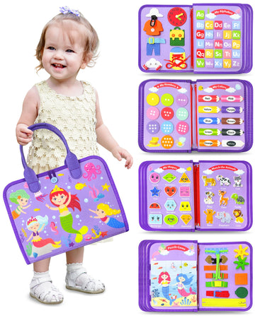 Walenty Toddler Busy Board Montessori Toys For 1 2 3 4 Year Old Girl Boy Birthday Gifts, Busy Book Sensory Learning Toys For Tod