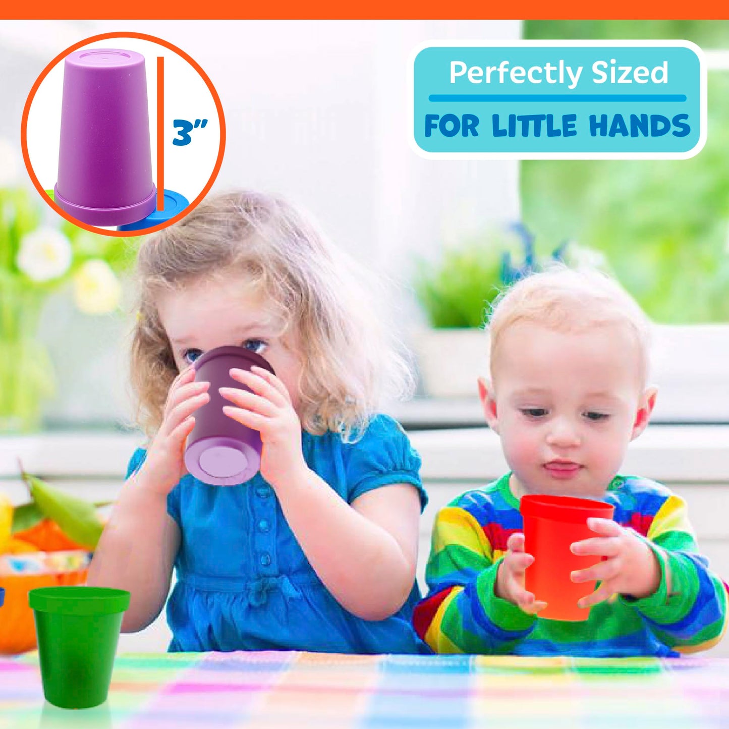 Skoolzy Rainbow Stacking Cups 6 Piece Set - Color Sorting Toys For Toddlers Primary Matching Fine Motor Skills Color Recognition For Montessori Preschoolers Toddler Activities Primary For Kids