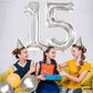 Giant, Silver 15 Balloons Number - 40 Inch | Number 15 Balloons, Happy 15Th Birthday Decorations For Girls | Silver 15 Number Balloon, 15 Birthday Decorations Boy | 15Th Birthday Decorations For Boys