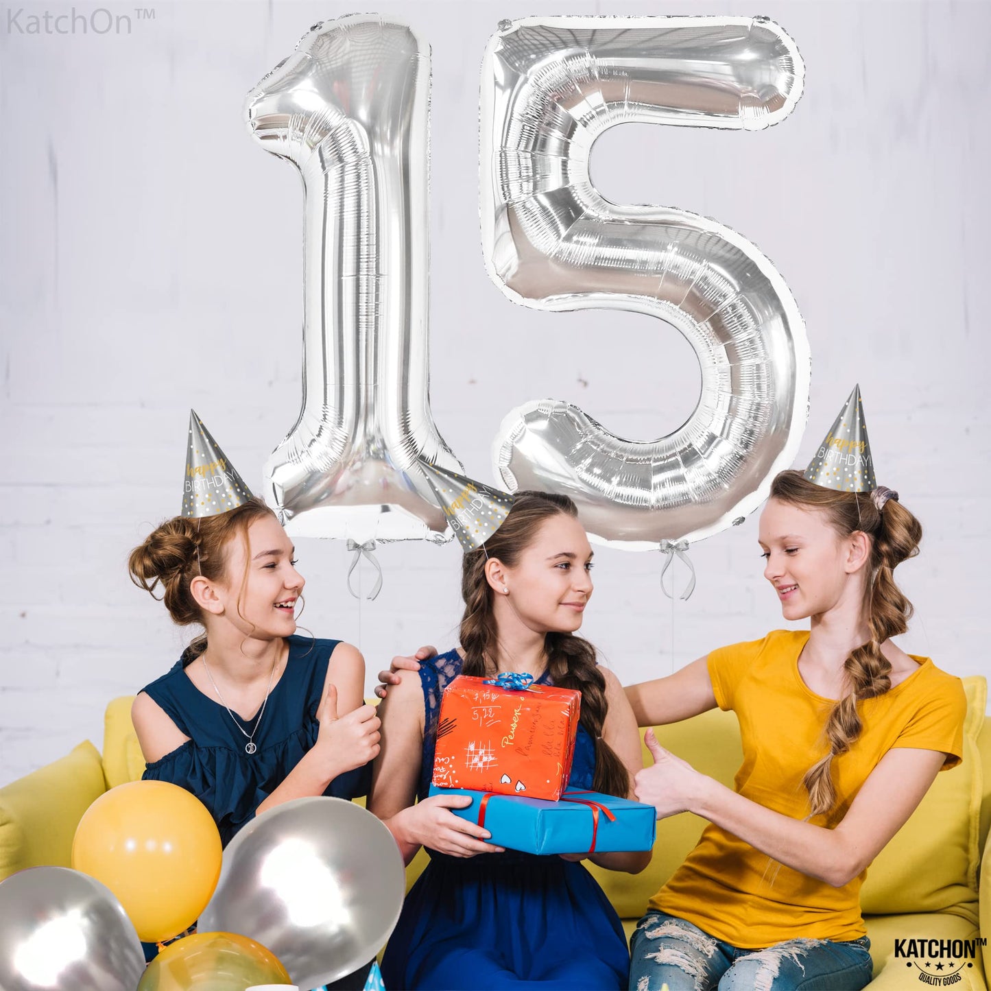 Giant, Silver 15 Balloons Number - 40 Inch | Number 15 Balloons, Happy 15Th Birthday Decorations For Girls | Silver 15 Number Balloon, 15 Birthday Decorations Boy | 15Th Birthday Decorations For Boys