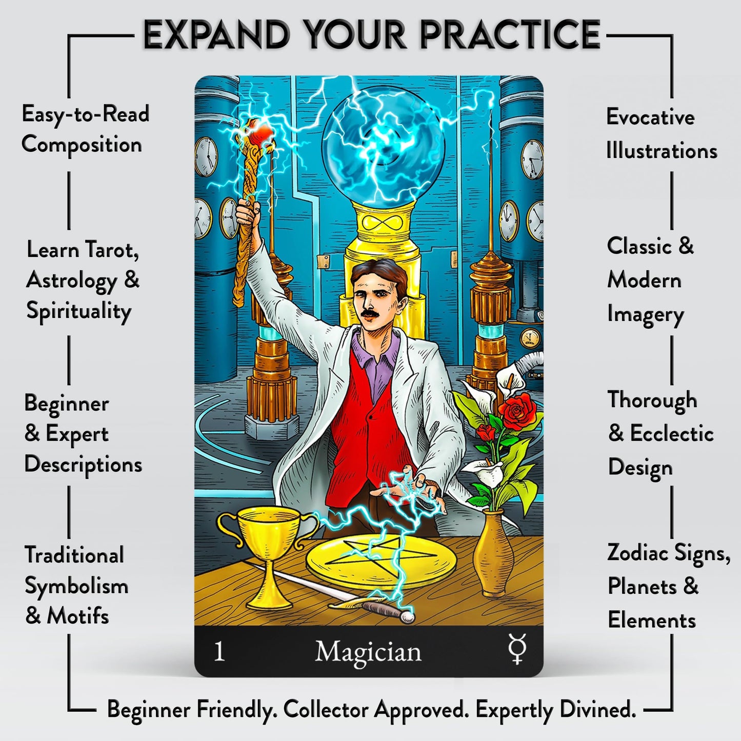 AstroMatrix Tarot Deck - Modern Symbolism & Guide, Large Cardstock, Multicolor, Model Astrotar78c