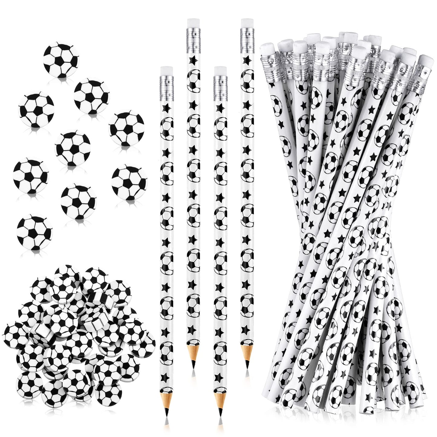 Tinlade 36 Pcs Sports Pencils For Kids Fun Wooden Pencils Boys Pencils For Kids Sports Themed Birthday Party Favors School Office Supplies(Soccer)