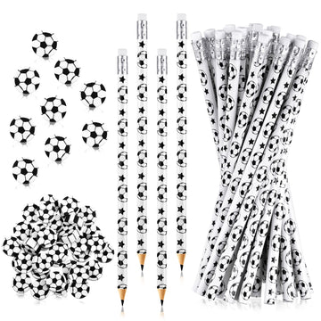 Tinlade 36 Pcs Sports Pencils For Kids Fun Wooden Pencils Boys Pencils For Kids Sports Themed Birthday Party Favors School Office Supplies(Soccer)