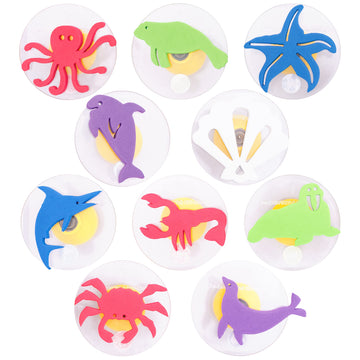 READY 2 LEARN Giant Stampers - Sea Creatures - Set of 10 - Easy to Hold Foam Stamps for Kids - Arts and Crafts Stamps for Displa