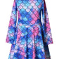 Long Sleeve Mermaid Dresses For Girls Kids 10 11 Matching 18 Inch American Doll