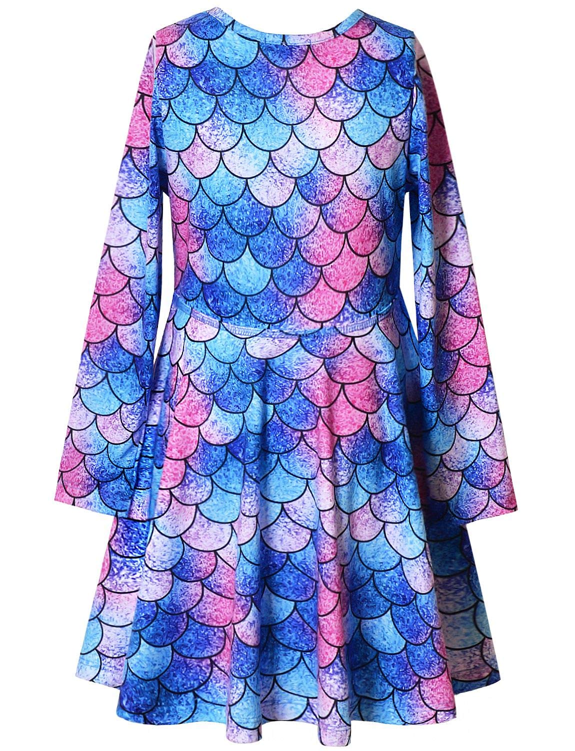 Long Sleeve Mermaid Dresses For Girls Kids 10 11 Matching 18 Inch American Doll
