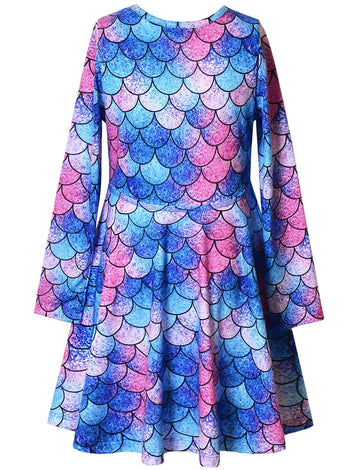 Long Sleeve Mermaid Dresses For Girls Kids 10 11 Matching 18 Inch American Doll