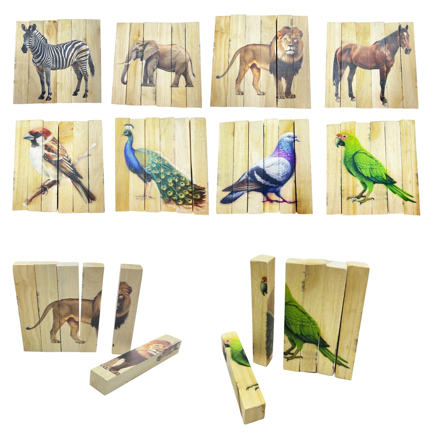 Firstblow Wooden Puzzles For Toddlers 1-3: Animal Toddler Puzzles For 2-4 Years Old, Montessori Toys Learning Educational (Anima