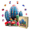 Wooden Jigsaw Puzzles For Adults And Kids, Cactus Gemstones 200 Piece Unique Shaped Puzzle, Family Game And Creative Wooden Puzz
