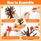 WATINC 16Pcs Fall Thankful Trees Craft Kits for Kids, Autumn Maple Oak Leaves Make Your Own DIY Thanksgiving Trees Decoration Th
