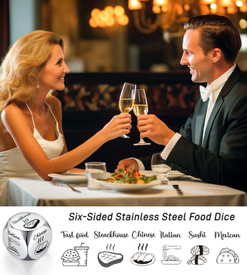 Fluzob Food Dice Valentines Day Gifts for Her Wife Him Boyfriend Husband Date Night Ideas Couples Games Girlfriend Wife Christma