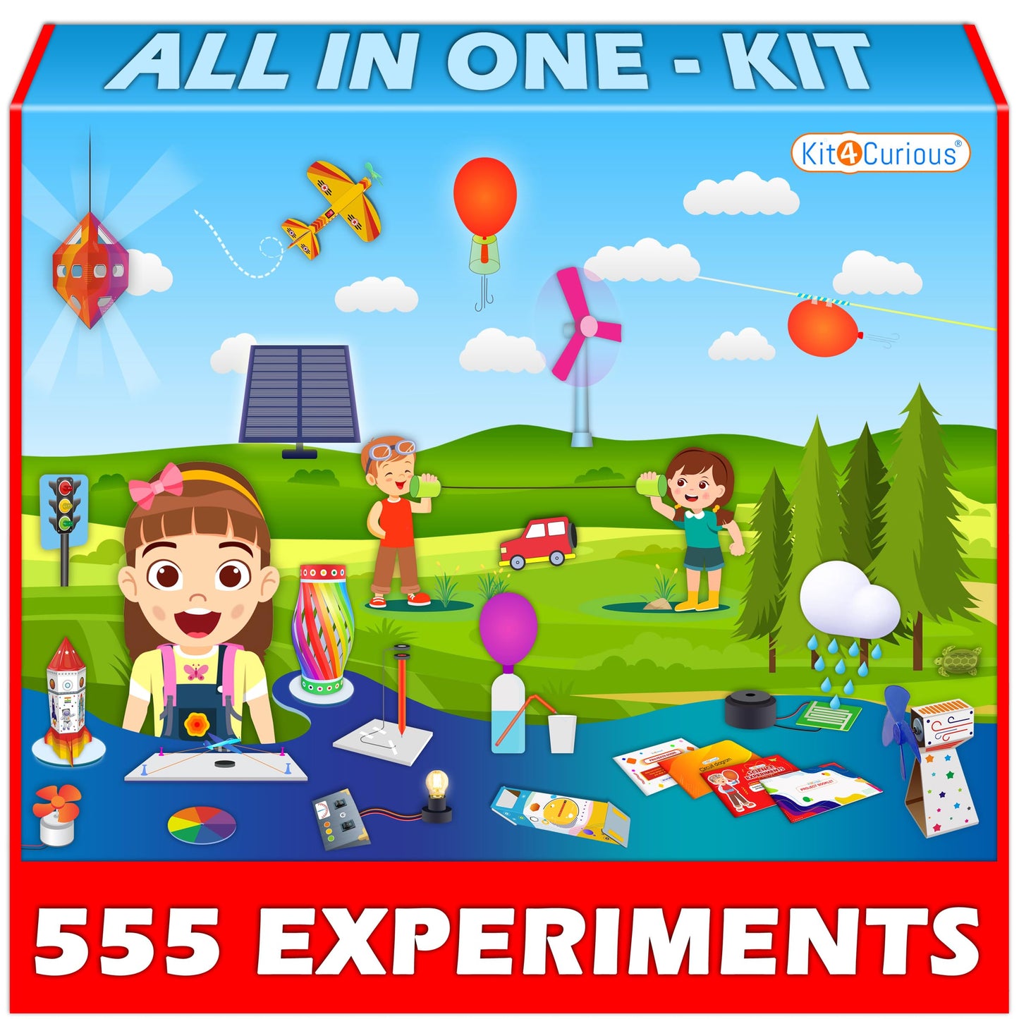 Kit4Curious 555 Experiments Diy Science Exploration Stem Activity Learning Toy Kit For Boys Girls Ages 6-16 Yrs Birthday Gift Se