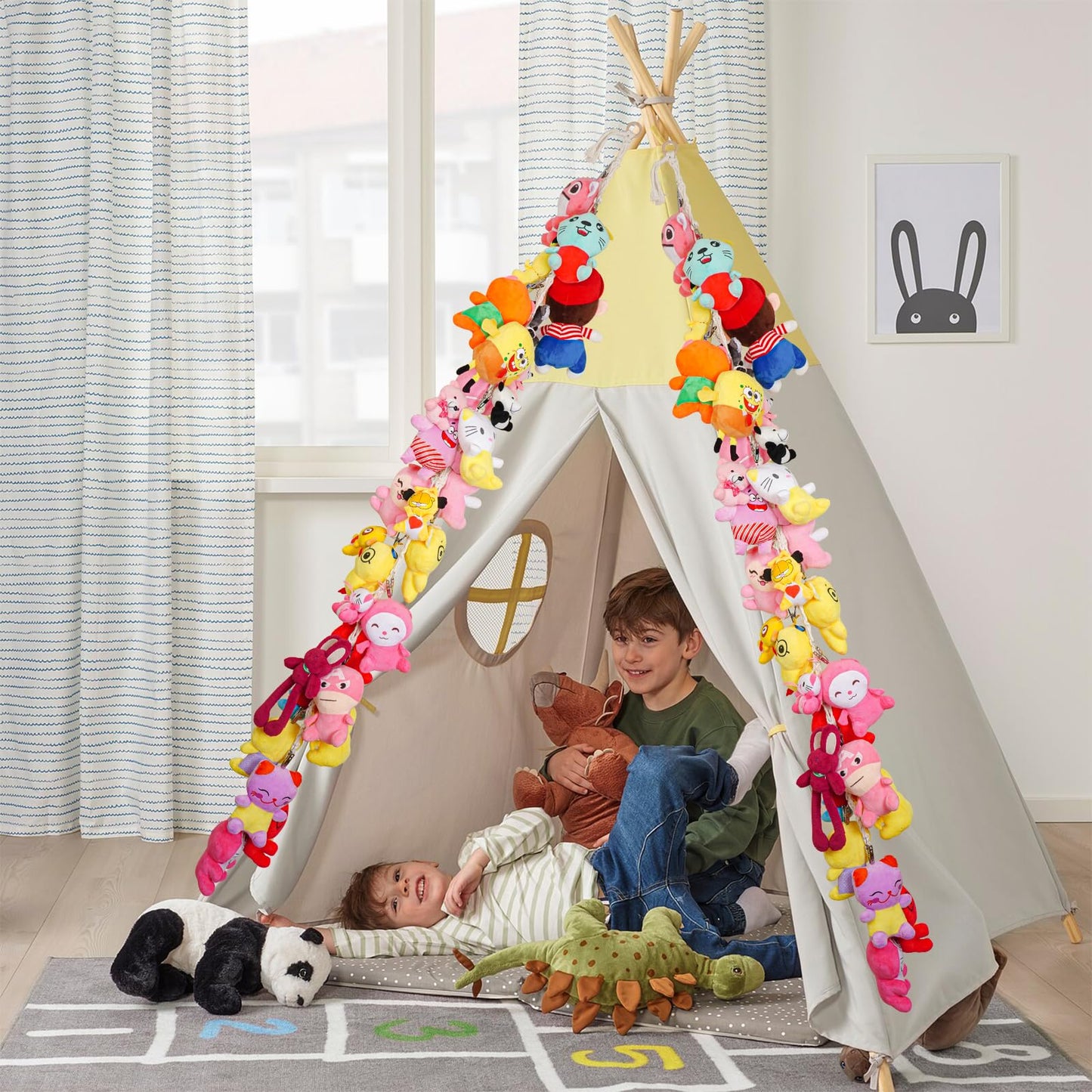 Stuffed Animal Storage Chain - 80 Inch Toys Holder For Plush Animal Hanging Or Corner Stuffed Animal Storage Suitable Hanging Pl