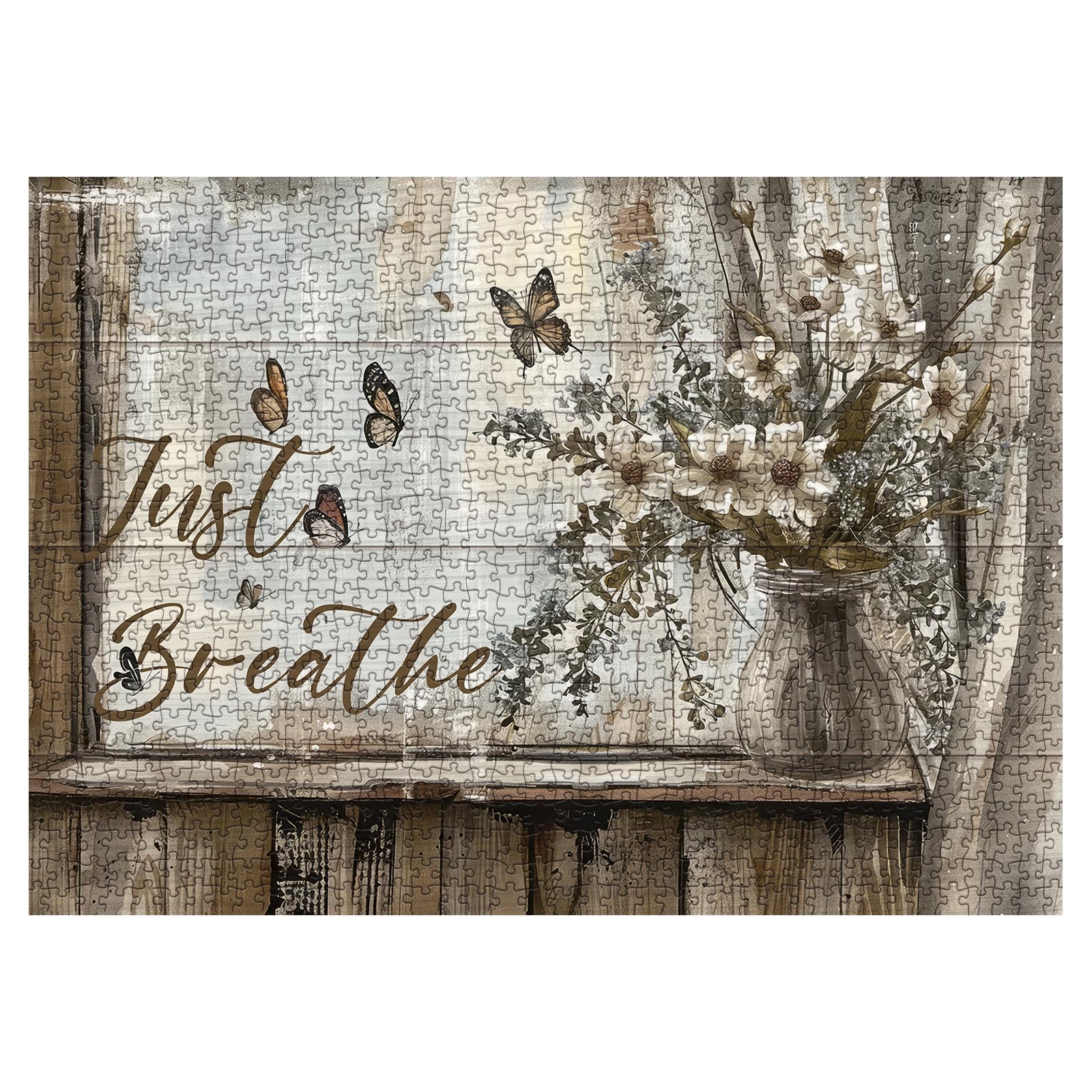 Flower Plant Puzzles For Adults 1000 Pieces, Christian Religious Faith Scripture Jigsaw Puzzles, Inspirational Bible Catholic Na
