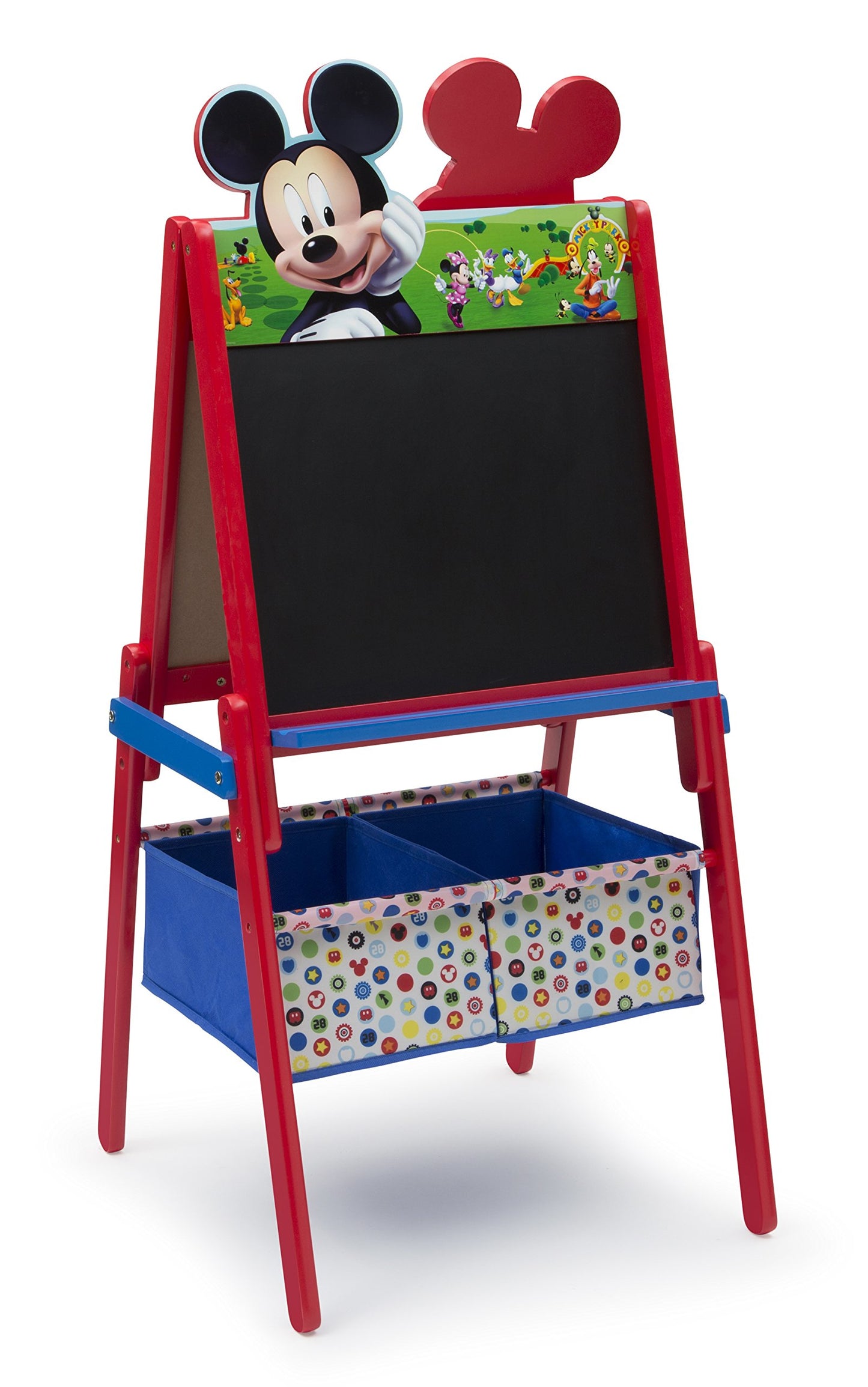 Delta Children Wooden Double-Sided Easel with Storage - Greenguard Gold Certified, Disney Mickey Mouse
