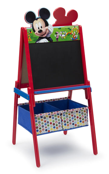 Delta Children Wooden Double-Sided Easel with Storage - Greenguard Gold Certified, Disney Mickey Mouse