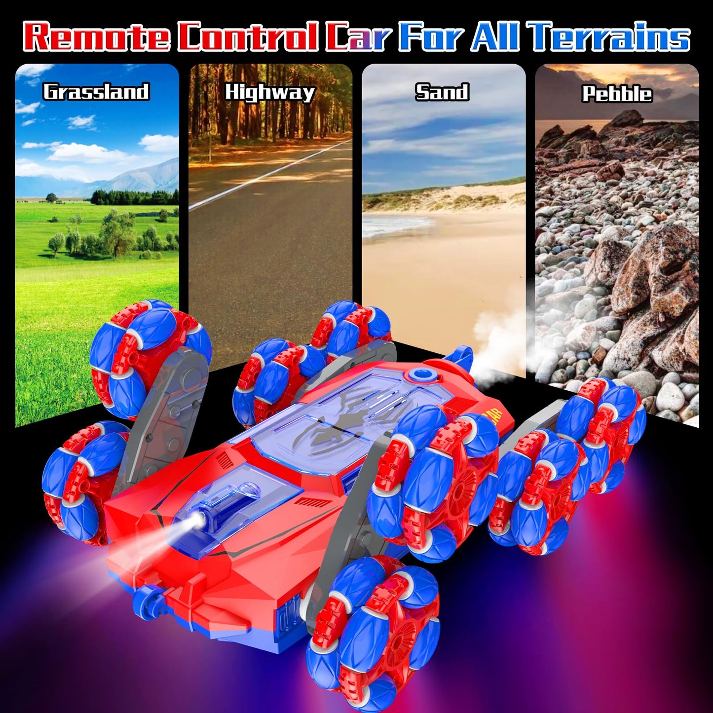 Remote Control Car for Boys Gifts: Spider RC Cars Toys for Ages 6 7 8 9 10 11 12 13 Years Old - 2.4GHz 8WD Wall Climbing Remote