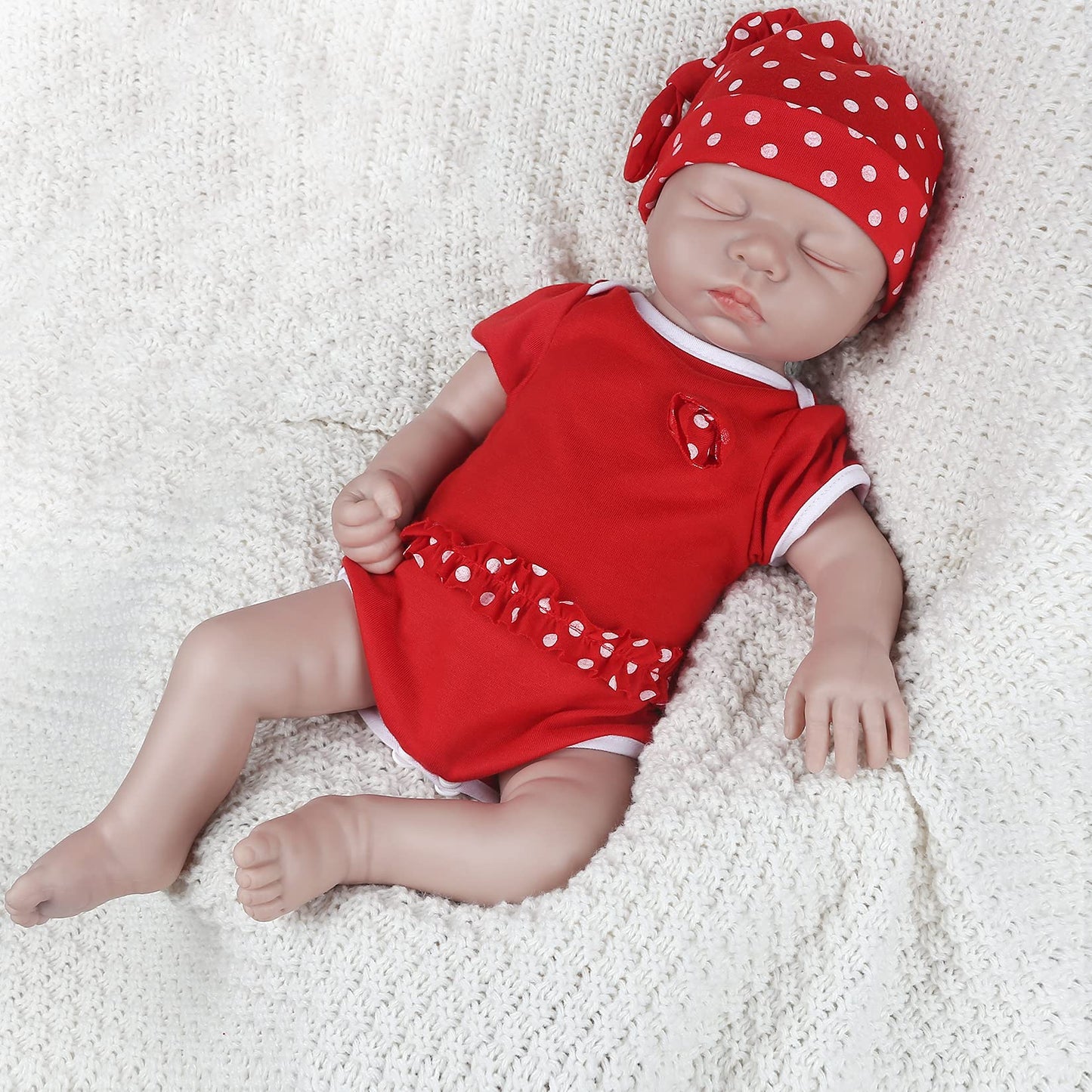 Ivita 17 Inch Full Body Silicone Reborn Baby Doll Boy,Not Vinyl Material Dolls,Platinum Silicone Doll,Lifelike Newborn Baby Doll