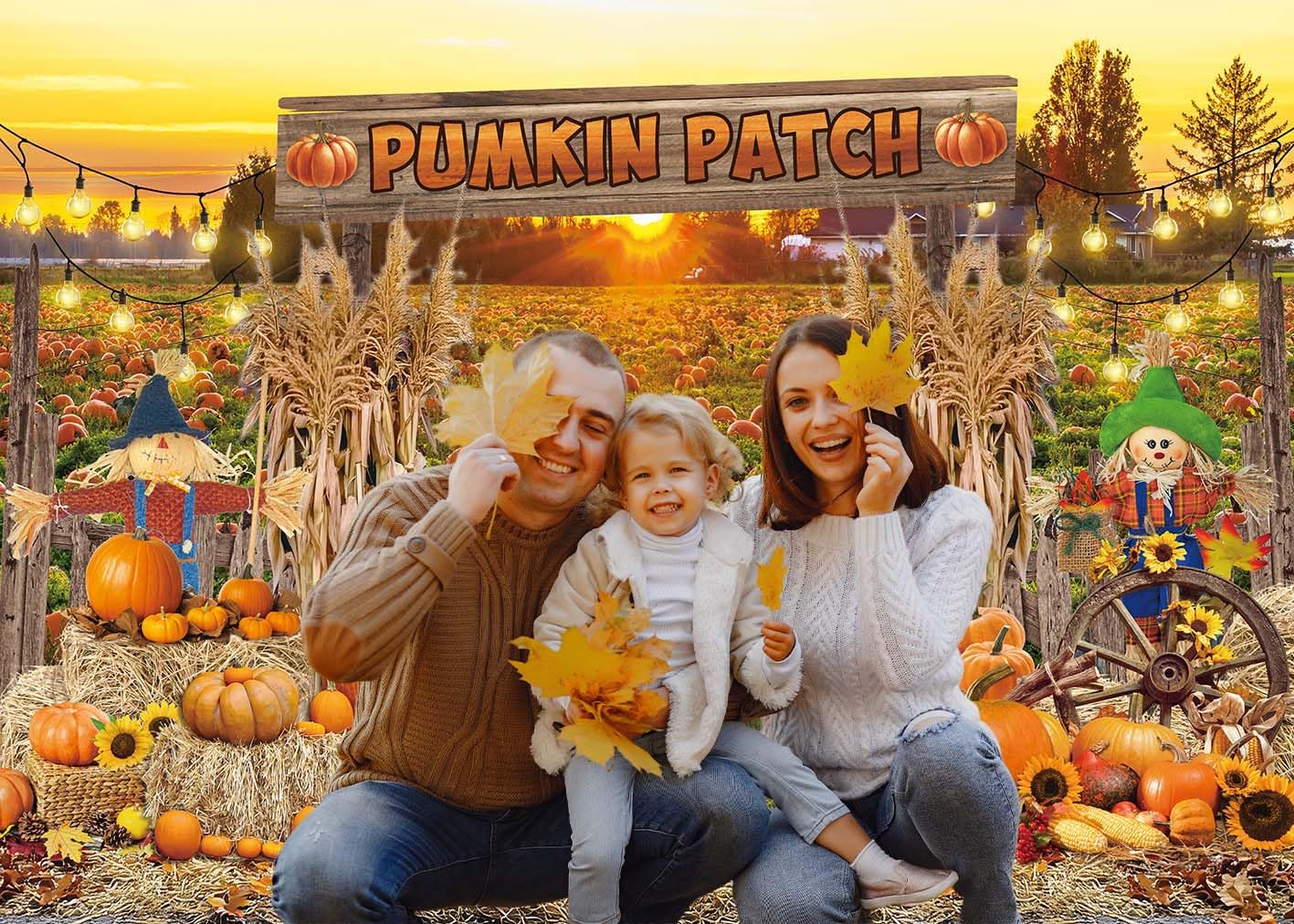 Fall Pumpkin Patch Backdrop Banner Pumpkin Patch Harvest Photography Background Fall Autumn Thanksgiving Party Decorations Photo