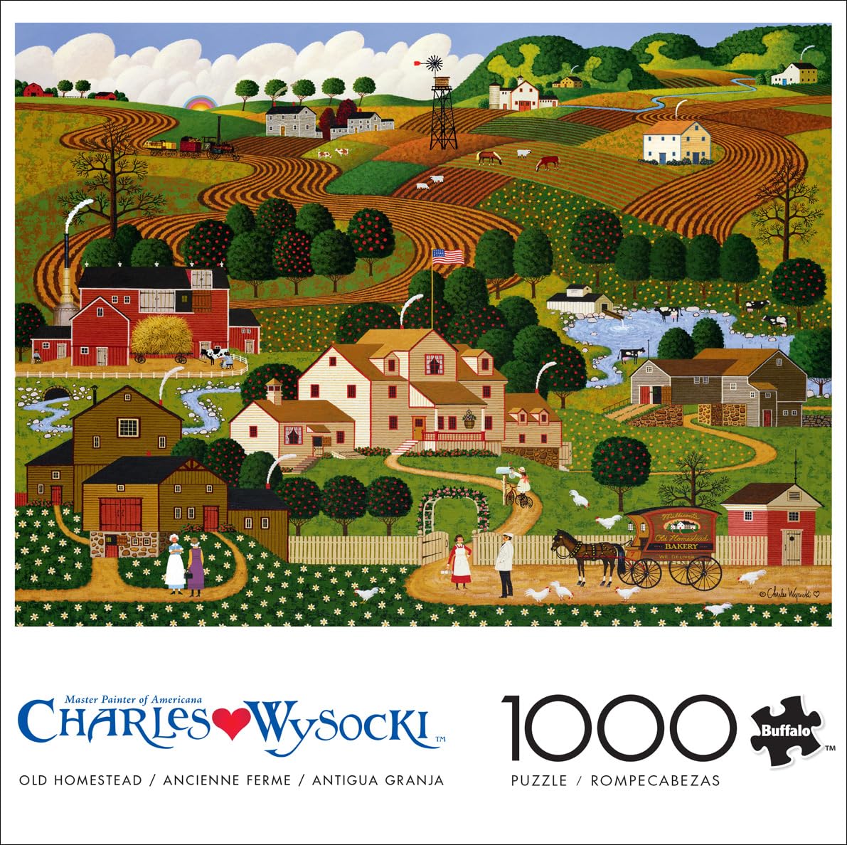 Buffalo Games 1000 Piece Puzzle - Old Homestead - Challenging Paper Puzzle - 26.75 x 19.75 inches - Perfect for Game Nights - Model 13329
