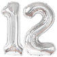 Giant, Silver 12 Balloon Number Foil - 40 Inch | 12 Birthday Balloon For 12Th Birthday Decorations For Girls | Number 12 Balloon, 12 Birthday Decorations Boy | 12 Year Old Birthday Party Decorations