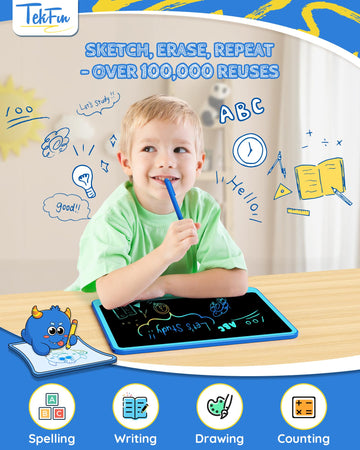 TEKFUN Kids Toys Gifts for 3+ Years Old Boys Girls Toddler, 12inch LCD Writing Tablet Erasable Drawing Tablet Writing Pads, Kids