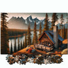 Jigsaw Puzzles for mature-themeds - Challenging Colorful and Unique with Large Poster - Letters on Back - AI Art - Rompecabezas para mature-themedos - Gifts for mature-themed  Couples  Teens (Cozy Mountain Cabin)