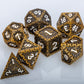 ARUOHHA DND Metal Dice Set Dragon Design D&D Dice Set with Gift Box, Antique Gold D+D Polyhedral Dice for Dungeons and Dragons R