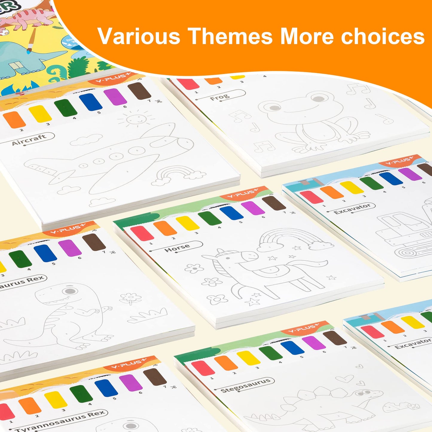 YPLUS Paint with Water Books for Toddlers, Watercolor Painting Paper for Kids Ages, Art Craft Gift for Drawing with Brush Christ