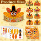 Shyyween 48 Sets Thanksgiving Turkey Craft Kits Fall Thanksgiving Headbands Ornaments Decorations Art Sets DIY Autumn Make a Tur