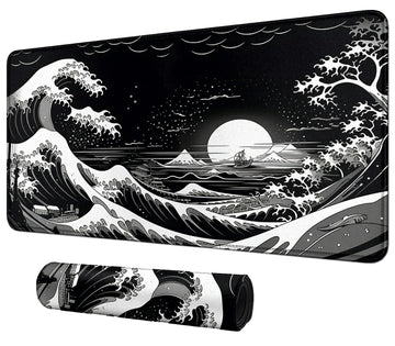 Great Wave for MTG & TCG Playmat,BFDHGQZC 24'' x 14'' Game Mat for MTG/RPG/CCG Trading Card Game Playmats Table Mat Perfect for 
