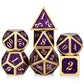 DNDND Glitter Purple Metal Dice Set, Solid Polyhedral DND Metallic Dice with Free Metal Case for Role Polying Game Dungeons and 