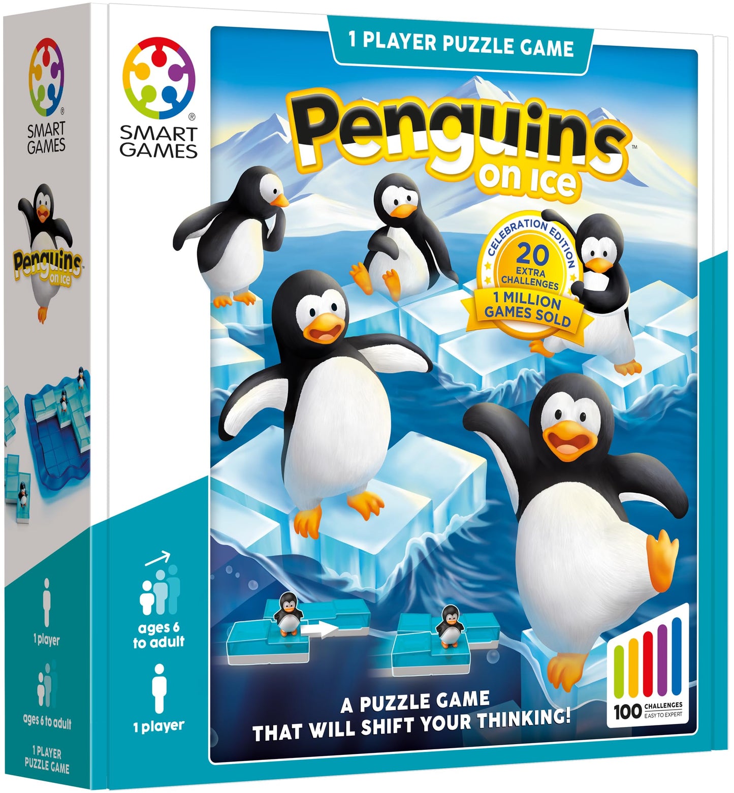 SmartGames Penguins on Ice - A Sliding Cognitive Skill-Building Puzzle Game for Ages 6 - mature-themed