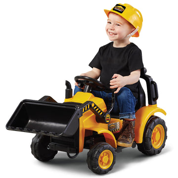 Kid Trax 6V Frontloader Ride-On Toy For Kids, Ages 18-36 Months, Max Weight 44 Lbs, Easy Push Button Drive System And Pull Front