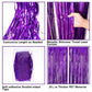 2 Pack 3.2ft x 8.2ft Purple Metallic Tinsel Foil Fringe Curtains, Large Photo Booth Backdrop Streamer Curtain for Party Door Wal