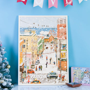 Puzzles For Adults 2000 Pieces, Momibook Jigsaw Puzzles Of Winter Village Town, 96X68Cm(37.8.5''X26.8'') Interactive Decompressi